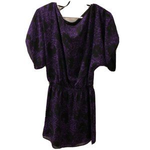 Jessica Simpson Black on Purple Animal Print Mini Dress